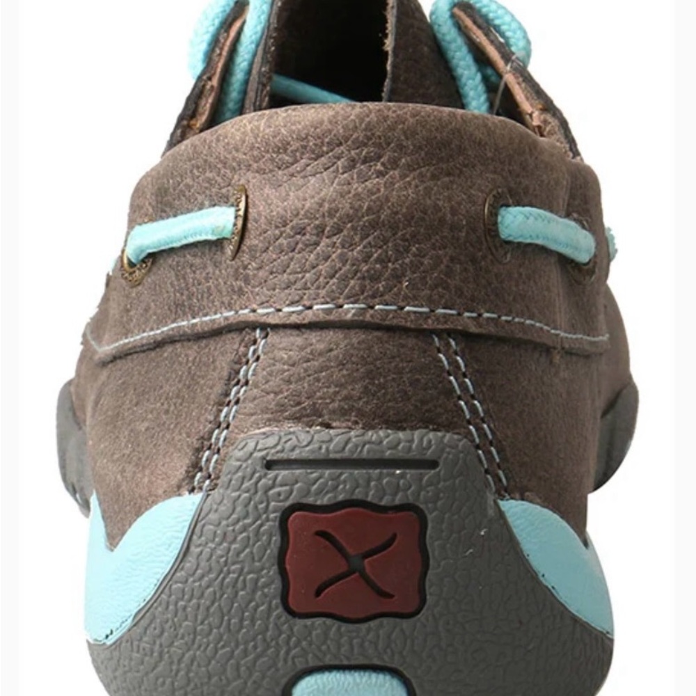 NWT- Women’s Twisted X Driving Moc/ Boat Shoe - Grey/Light Blue-WDM0098-Size 8.5 - Picture 6 of 7
